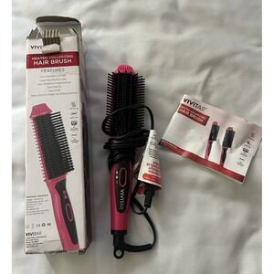 Vivitar Simply Beautiful Heated Volumizing Hair Brush Pink + Box + Users Manual